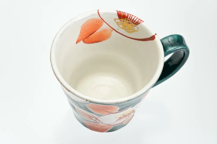 KUTANI WARE MUG CUP YŪSAI TSUBAKI /KOKUZOU KLIN