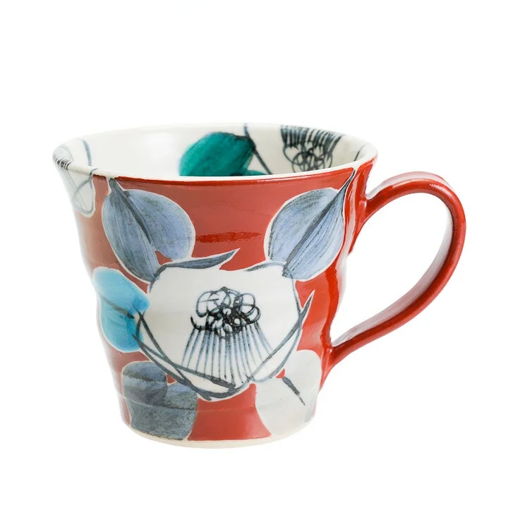 KUTANI JAPANESE MUG CUP KOSOME TSUBAKI AKA  /KOKUZOU KLIN