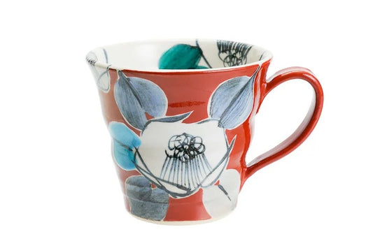 KUTANI JAPANESE MUG CUP KOSOME TSUBAKI AKA  /KOKUZOU KLIN