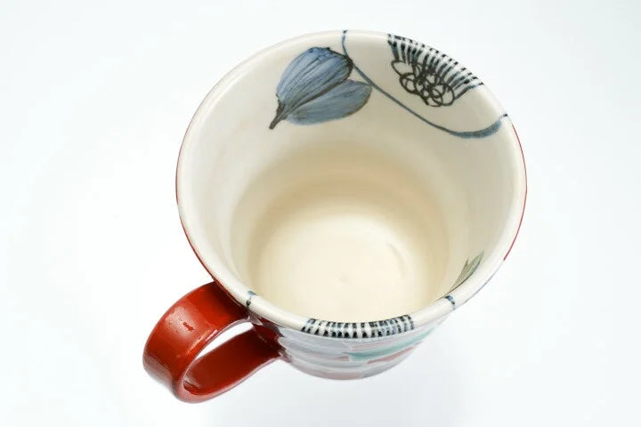 KUTANI JAPANESE MUG CUP KOSOME TSUBAKI AKA  /KOKUZOU KLIN