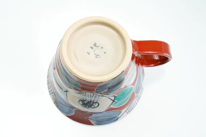 KUTANI JAPANESE MUG CUP KOSOME TSUBAKI AKA  /KOKUZOU KLIN