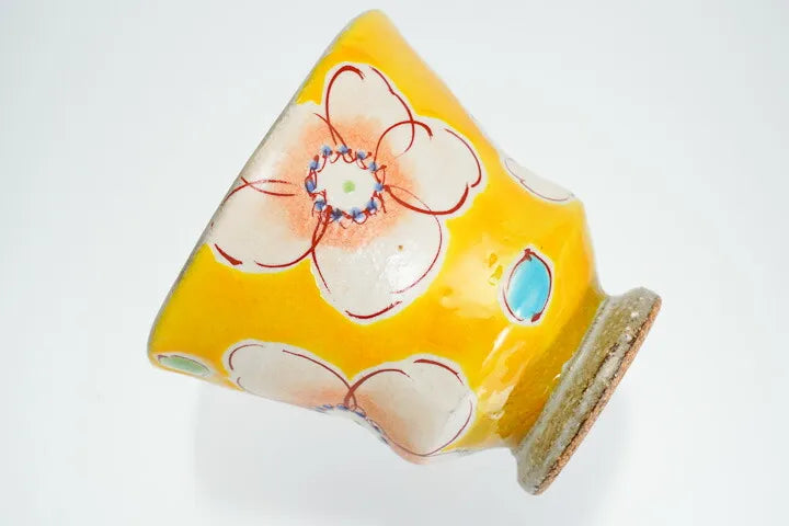 KUTANI JAPANESE YUNOMI YELLOW BLOOM ULALA/KOKUZOU KLIN