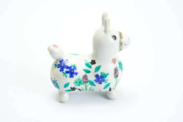 KUTANI WARE RODY WHITE BACKGROUND FLORAL PATTERN