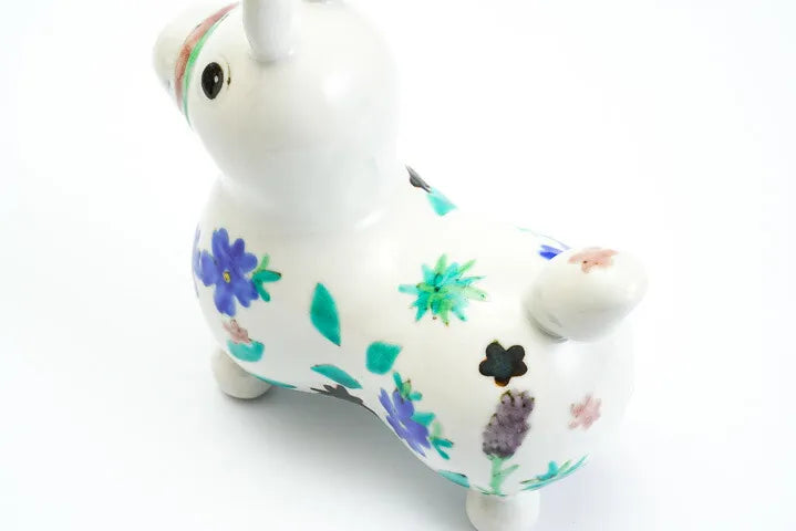 KUTANI WARE RODY WHITE BACKGROUND FLORAL PATTERN