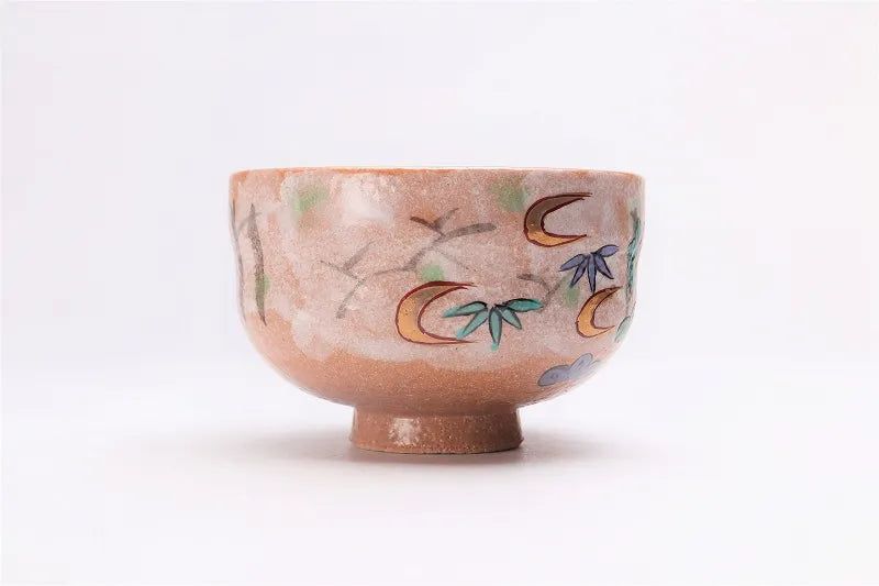 JAPANESE ARITA BROCADE SPRING AND AUTUMN MATCHA BOWL (WITH WOODEN BOX)