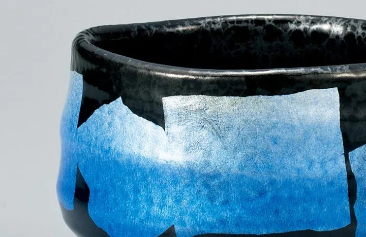 KUTANI WARE MATCHA BOWL (CHAWAN) - GINSAI DESIGN, TRADITIONAL JAPANESE CERAMIC ART