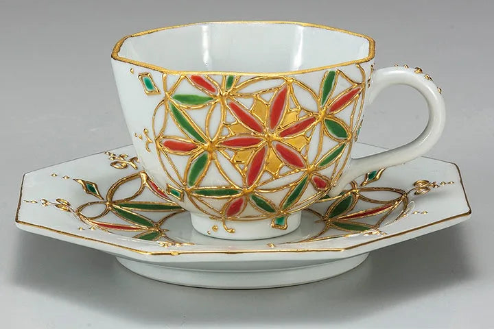 KUTANI WARE CUP & SAUCER(HANABOU)//SHIHO AIKAWA