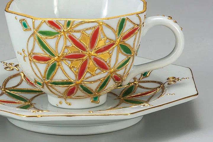 KUTANI WARE CUP & SAUCER(HANABOU)//SHIHO AIKAWA