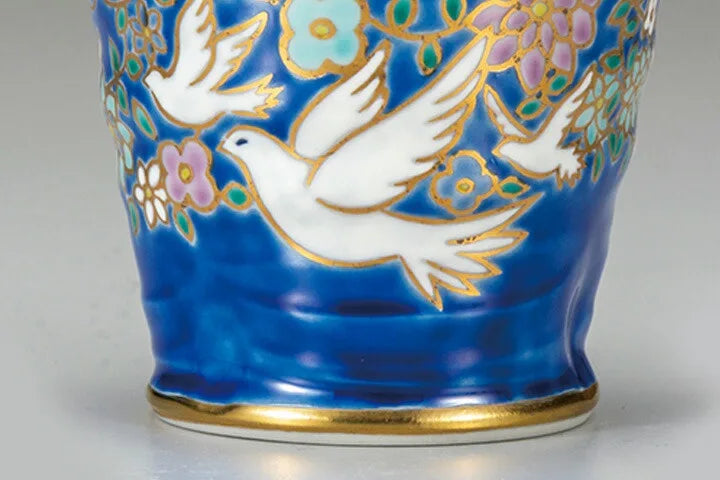 BIZAN KLIN KUTANI JAPANESE MUG CUP WHITE DOVE