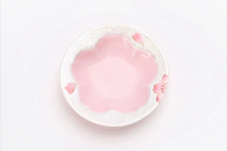 ARITA WARE PALE PINK GLAZE IRIDESCENT SAKURA TEA SET (WITH PLATE) TASEI KLIN
