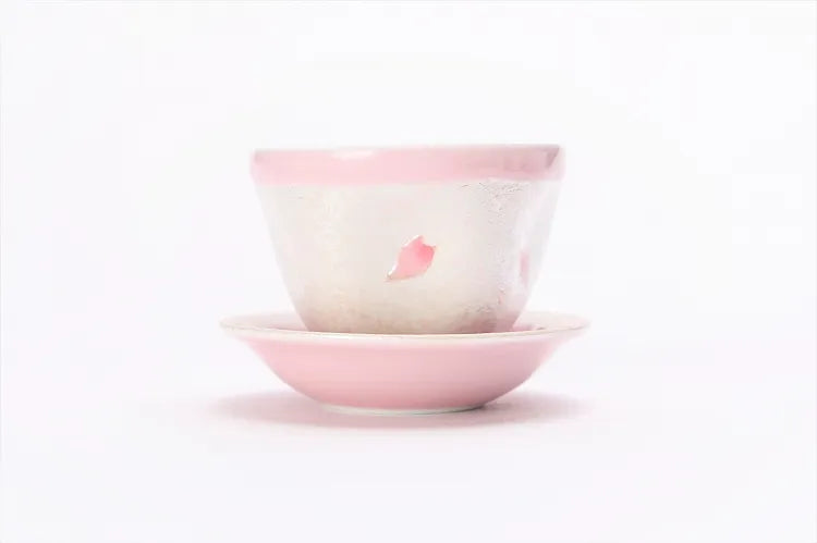 ARITA WARE PALE PINK GLAZE IRIDESCENT SAKURA TEA SET (WITH PLATE) TASEI KLIN