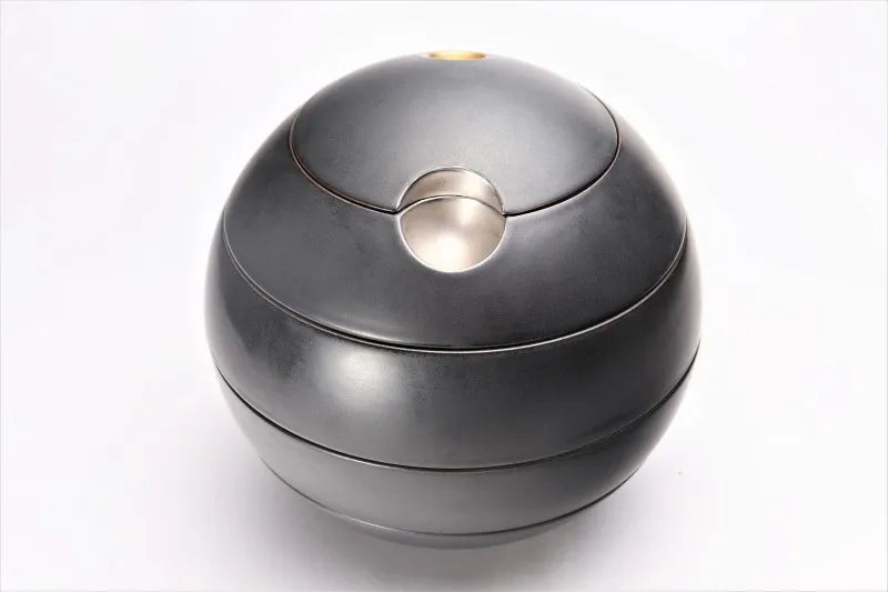ARITA WARE  BLACK GLAZE FOUR-TIER JEWEL-SHAPED JUBAKO BENTO BOX – RISOGAMA KILN