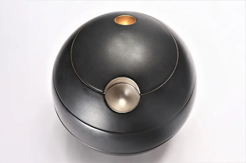 ARITA WARE  BLACK GLAZE FOUR-TIER JEWEL-SHAPED JUBAKO BENTO BOX – RISOGAMA KILN