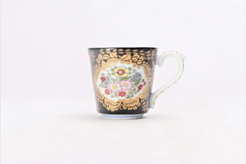 ARITA WARE (NISHIKI GLOSS BLACK) VERSAILLES ESPRESSO/ KOURAKU KILN