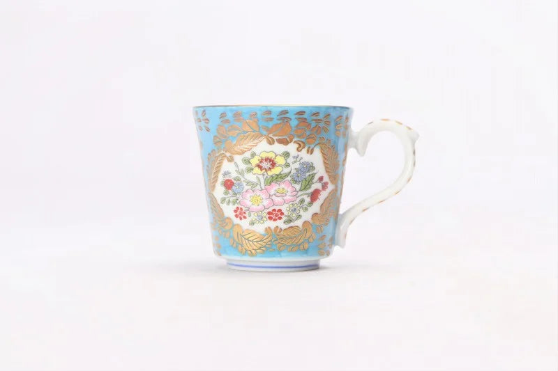 JAPANESE ARITA WARE ESPRESSO CUP (NISHIKI JADE VERSAILLES) / KOURAKU KILN