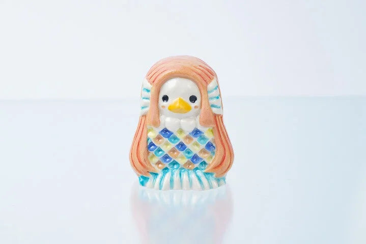 JAPANESE KUTANI WARE EPIDEMIC PROTECTION! AMABIE FIGURINE – PINK|TRADITIONAL JAPANESE CRAFT FIGURINE