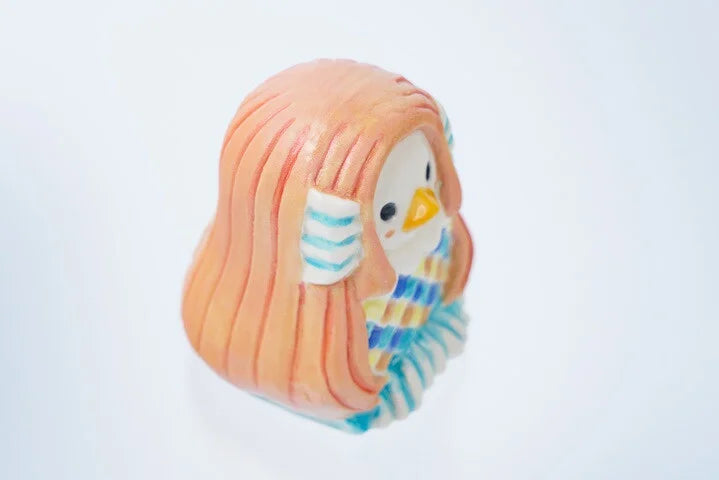 JAPANESE KUTANI WARE EPIDEMIC PROTECTION! AMABIE FIGURINE – PINK|TRADITIONAL JAPANESE CRAFT FIGURINE