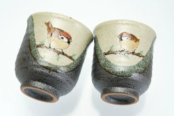 KUTANI WARE YUNOMI SET FUKUJAKU-ZU /TOSHITO NAKAMURA