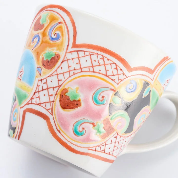 KUTANI WARE MUG FUKUJU PATTERN /GINSYUU KLIN