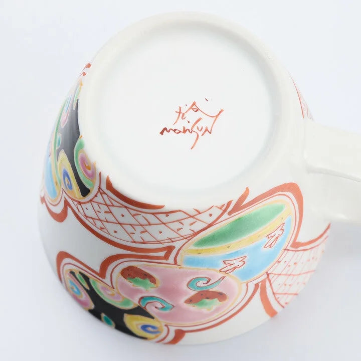 KUTANI WARE MUG FUKUJU PATTERN /GINSYUU KLIN
