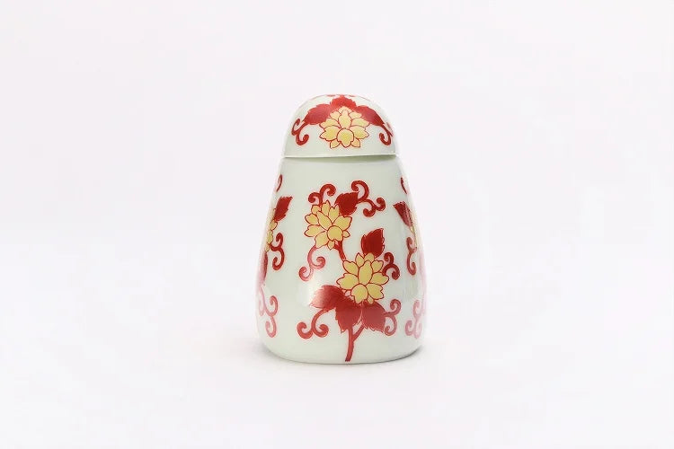 KUTANI WARE KINGFISHER ORNAMENT – NISHIKI RED KARAKUSA