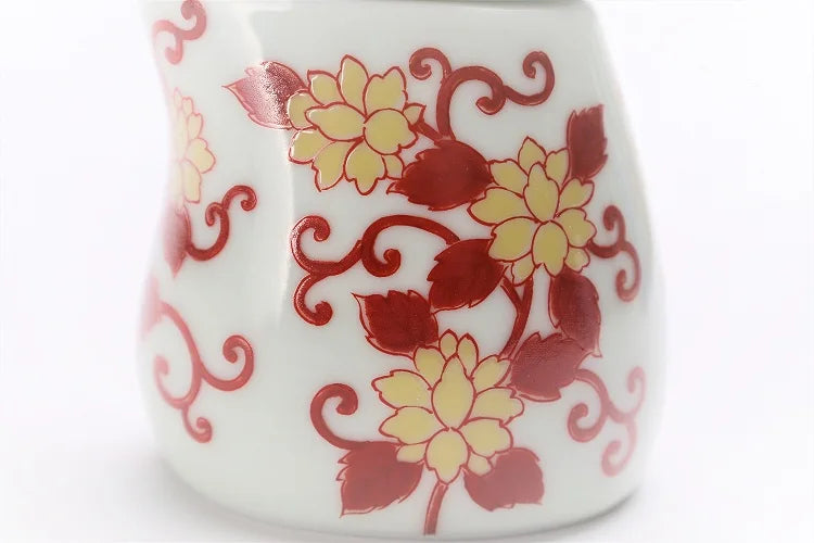 KUTANI WARE KINGFISHER ORNAMENT – NISHIKI RED KARAKUSA