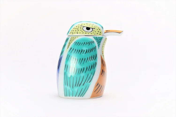 ARITA WARE NISHIKI KINGFISHER-SHAPED SOY SAUCE DISPENSER  / KOURAKU KILN