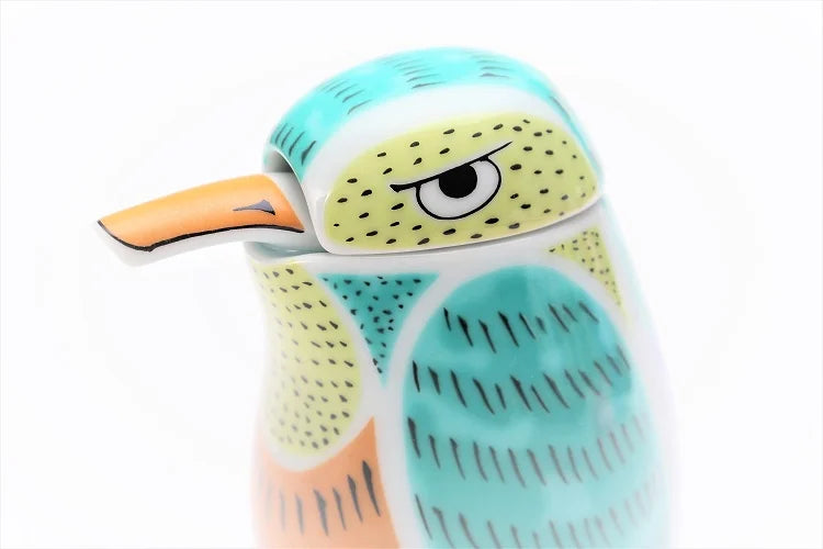 ARITA WARE NISHIKI KINGFISHER-SHAPED SOY SAUCE DISPENSER  / KOURAKU KILN