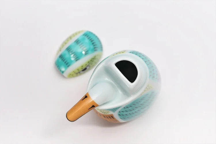 ARITA WARE NISHIKI KINGFISHER-SHAPED SOY SAUCE DISPENSER  / KOURAKU KILN