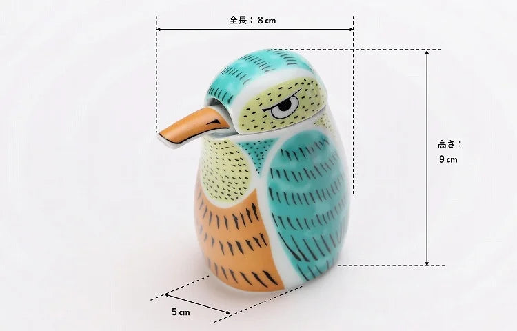 ARITA WARE NISHIKI KINGFISHER-SHAPED SOY SAUCE DISPENSER  / KOURAKU KILN