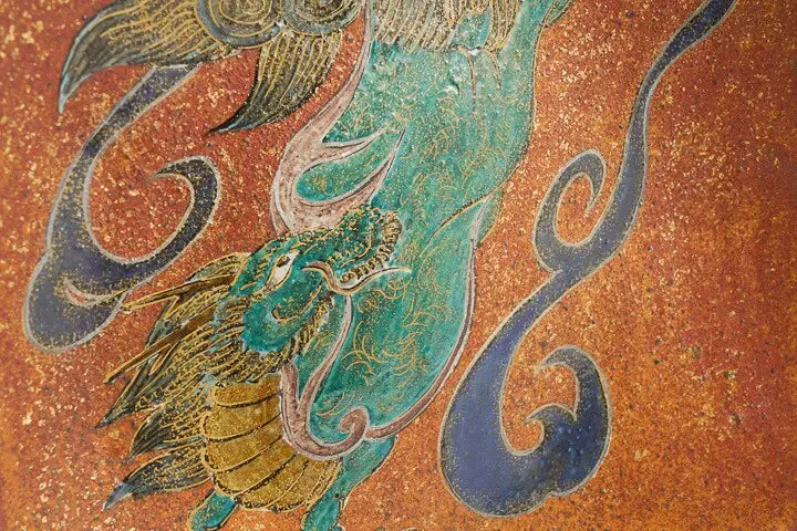 KUTANI WARE DECORATIVE PLATE SHIJIN KIRIN/MASATO YASHIKI