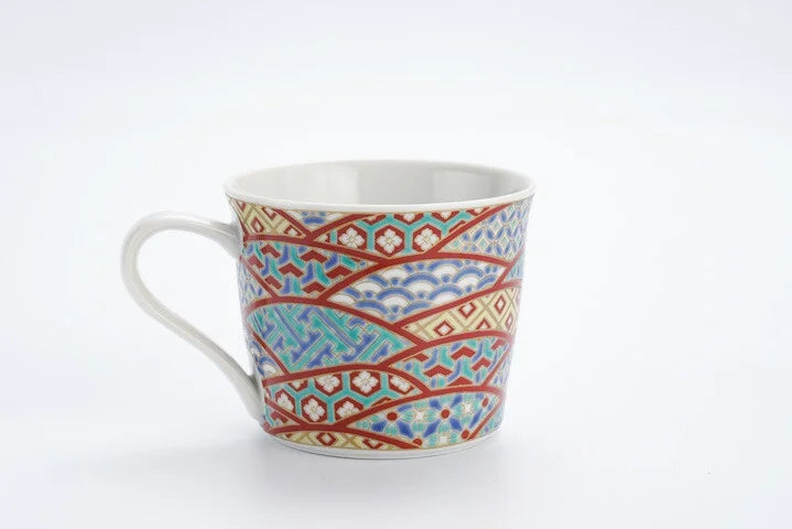 KUTANI JAPANESE MUG CUP KOMON-TE (SMALL PATTERN HAND-PAINTED STYLE) /SEIKOU KLIN