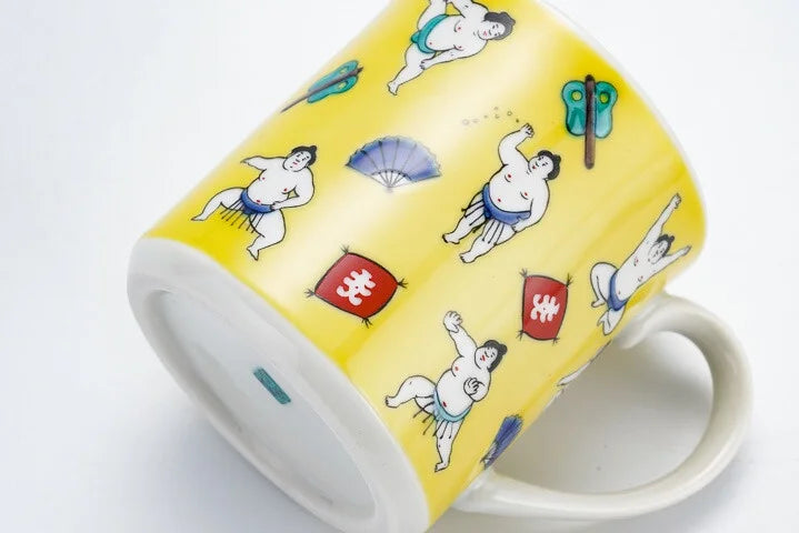 KUTANI WARE MUG – HAND-PAINTED ‘SUMO WRESTLER’ DESIGN BY SEIKO KILN