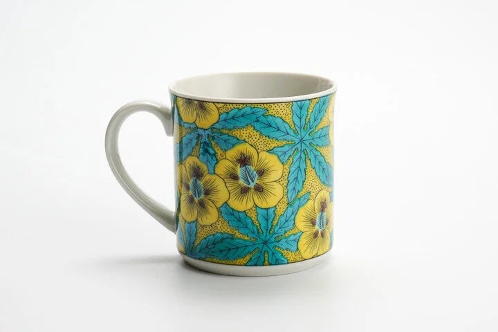 KUTANI JAPANESE MUG CUP AOI (HOLLYHOCK) /SEIKOU KLIN