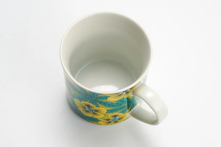 KUTANI JAPANESE MUG CUP AOI (HOLLYHOCK) /SEIKOU KLIN