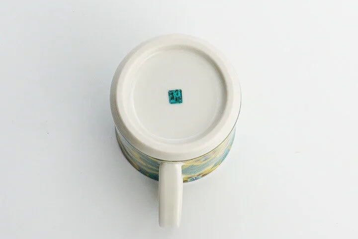 KUTANI JAPANESE MUG CUP AOI (HOLLYHOCK) /SEIKOU KLIN