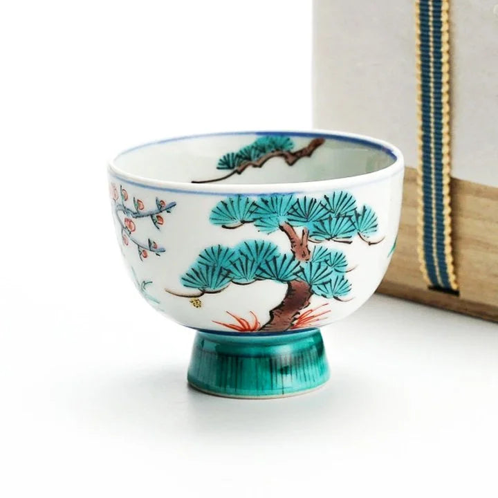 KUTANI WARE JAPANESE  GUINOMI SYOCHIKUBAI DESIGN BY TAMEKICHI MITSUI