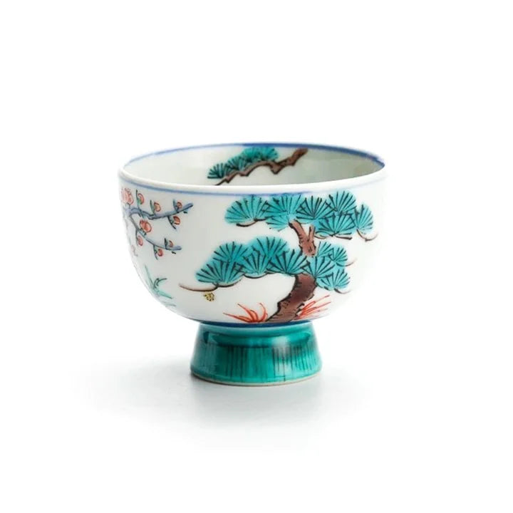 KUTANI WARE JAPANESE  GUINOMI SYOCHIKUBAI DESIGN BY TAMEKICHI MITSUI