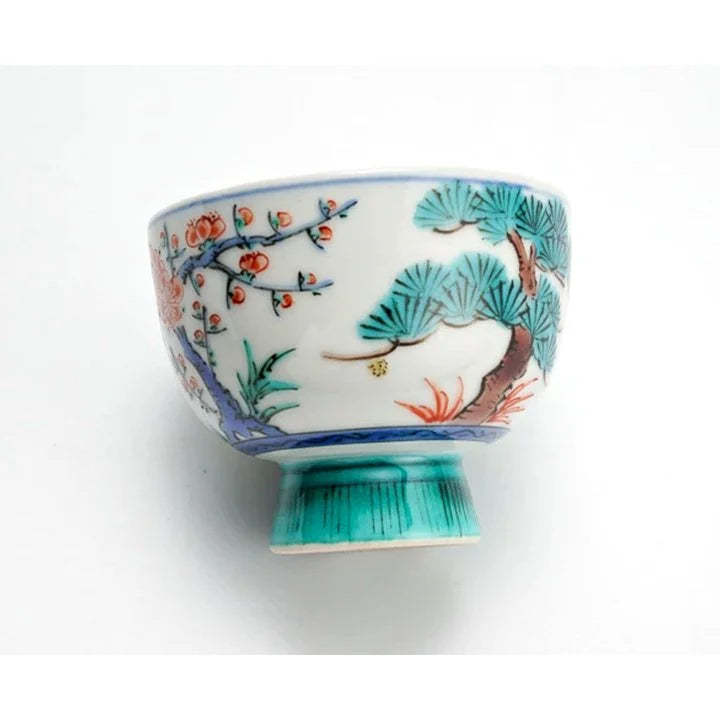 KUTANI WARE JAPANESE  GUINOMI SYOCHIKUBAI DESIGN BY TAMEKICHI MITSUI