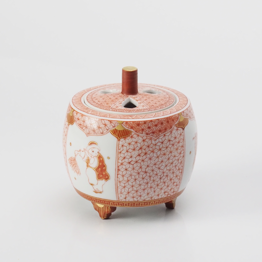 KUTANI WARE INCENSE BURNER  KARAKO MOTIF/REIKO FUKUSHIMA