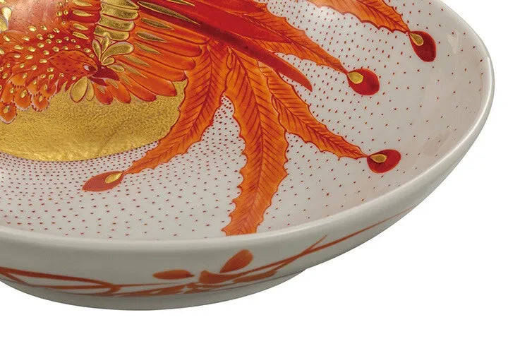 KUTANI WARE BOWL – AKAE RED PHOENIX DESIGN BY YOSHINORI FUKUDA