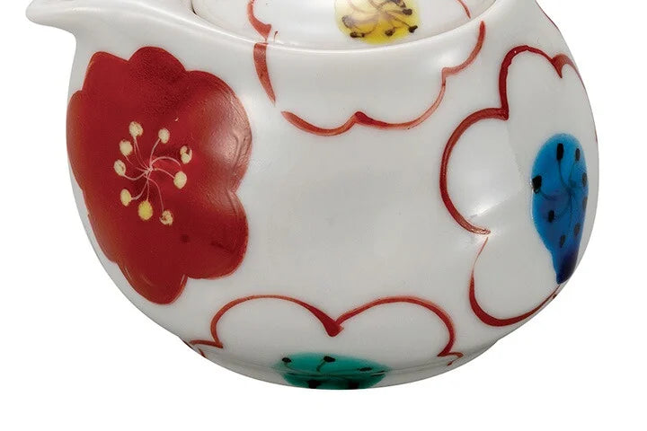 KUTANI WARE SOY SAUCE DISPENSER KAMON DESUGN SOUKYUU KILN JAPANESE CERAMIC SAUCE CONTAINER