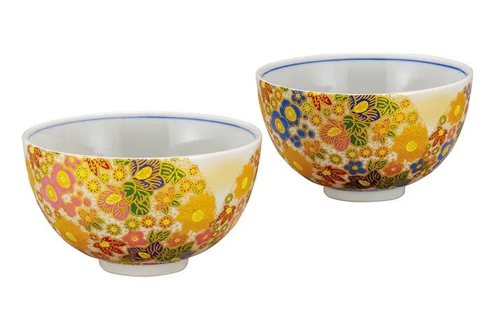 JAPANESE KUTANI RICE BOWL SET - HANAZUME DESIGN