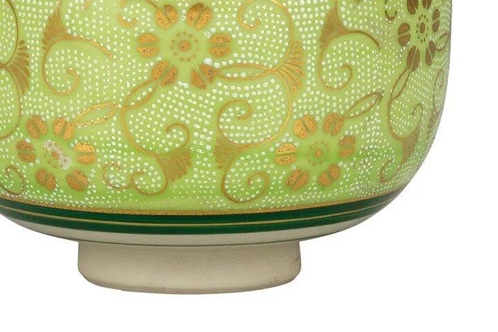 KUTANI WARE MATCHA BOWL (CHAWAN) - SHIROCHIBU TESSEN KIMIDORI,