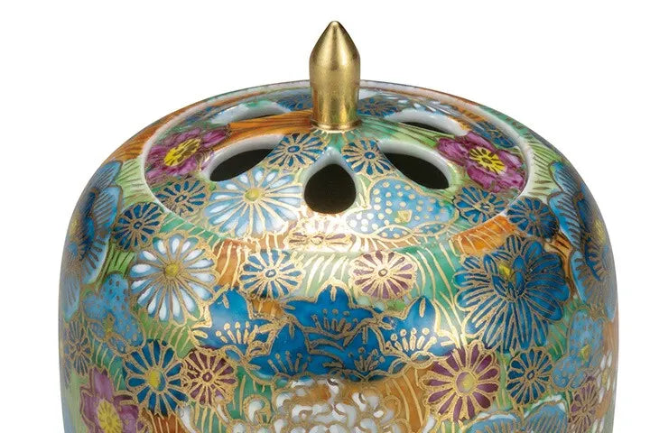 JAPANESE INCENSE BURNER KUTANI KIN HANAZUME