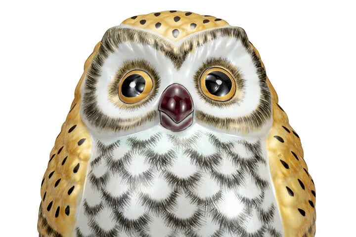 KUTANI WARE OWL FIGURINE KINSAI