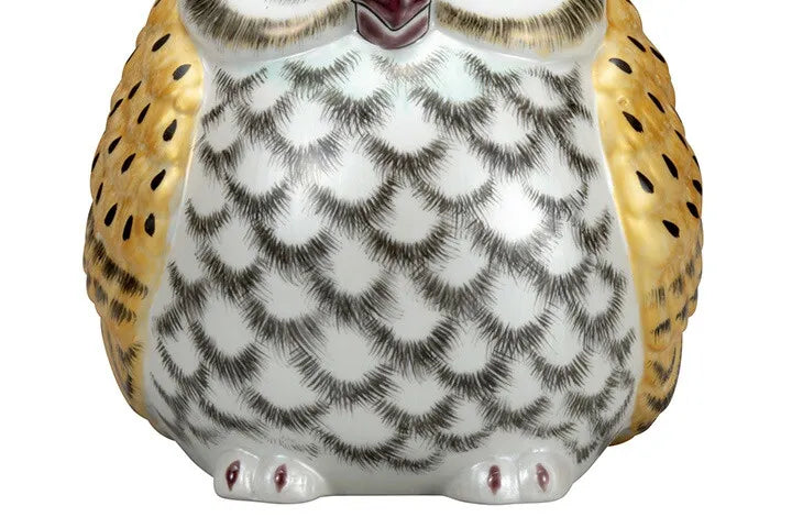 KUTANI WARE OWL FIGURINE KINSAI