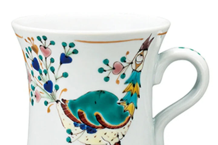 KUTANI WARE MUG CUP PEACOCK /YASUSHI YAMACHIKA