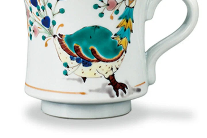 KUTANI WARE MUG CUP PEACOCK /YASUSHI YAMACHIKA