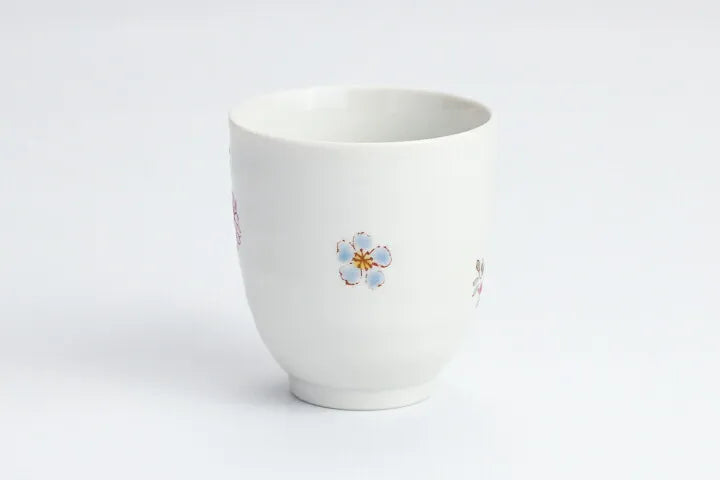 KUTANI WARE YUNOMI FLOWER BLUE/ IROEKUTANI YUU